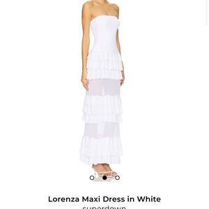 Superdown White Tiered Maxi Dress